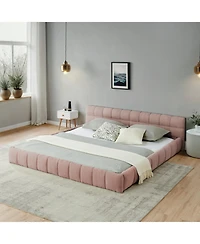 Streamdale Furniture California King Upholstered Platform Bed Frame - Pink