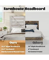 Streamdale Furniture King White Wood Platform Bed Frame, Noise Free, Easy Assembly, Under Bed Storage