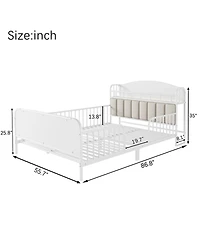 Streamdale Furniture Full Size Metal Platform Bed with Storage Headboard