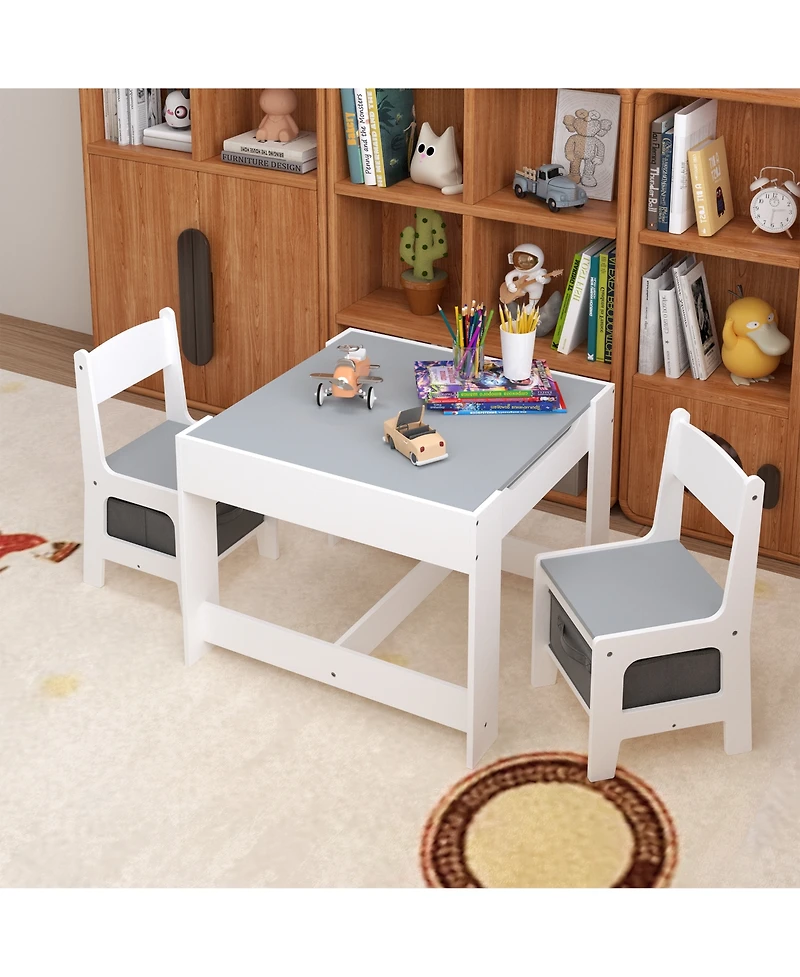 Streamdale Furniture Kids 3-in-1 Activity Table & Chair Set with Storage