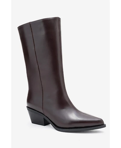 Forever & Always Women's Shoes Juana Leather Pointed Toe Boot (Women)