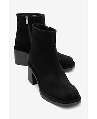 Forever & Always Women's Shoes Junae Leather Block Heel Boot (Women)
