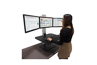 Victor High Rise Electric Triple Monitor Sit Stand Desk Converter