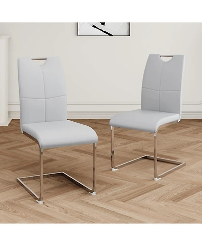 Streamdale Furniture Faux Leather Padded Dining Chairs Set Of 2