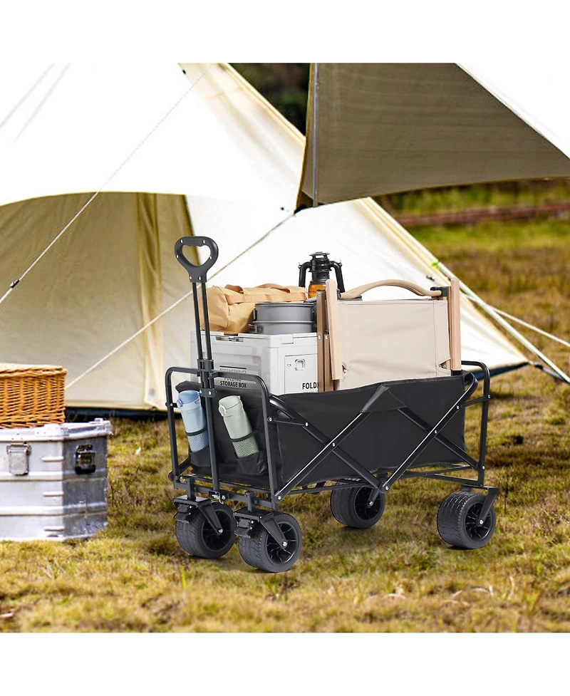 Sugfit All-Terrain Folding Wagon with 5-inch Wheels & Compact Storage