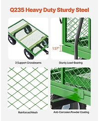 Sugfit Heavy-Duty Utility Wagon with Removable Sides & 180° Handle