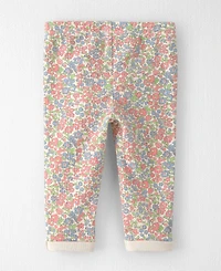 Little Planet By Carters Baby Girls' Organic Cotton Spring Floral Rib Leggings, 2-Pack Set