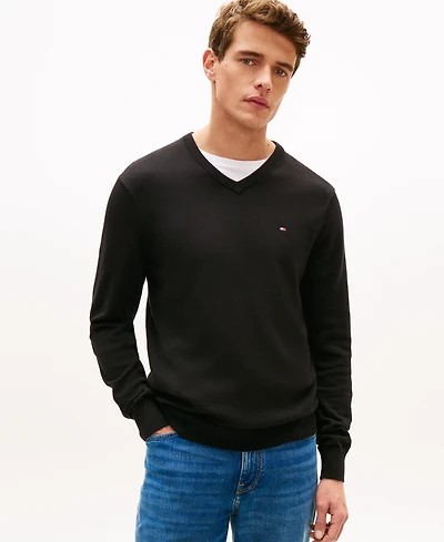 Tommy Hilfiger Men's Essential Solid V-Neck Sweater