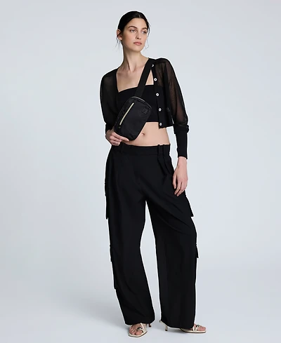 Kenneth Cole Women's Saddle-Shoulder Cropped Cardigan