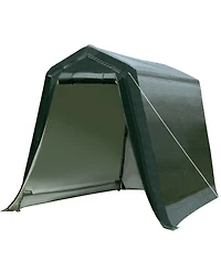 Givimo Outdoor Carport Shed with Sidewalls and Waterproof Ripstop Cover-6 x 8 ft