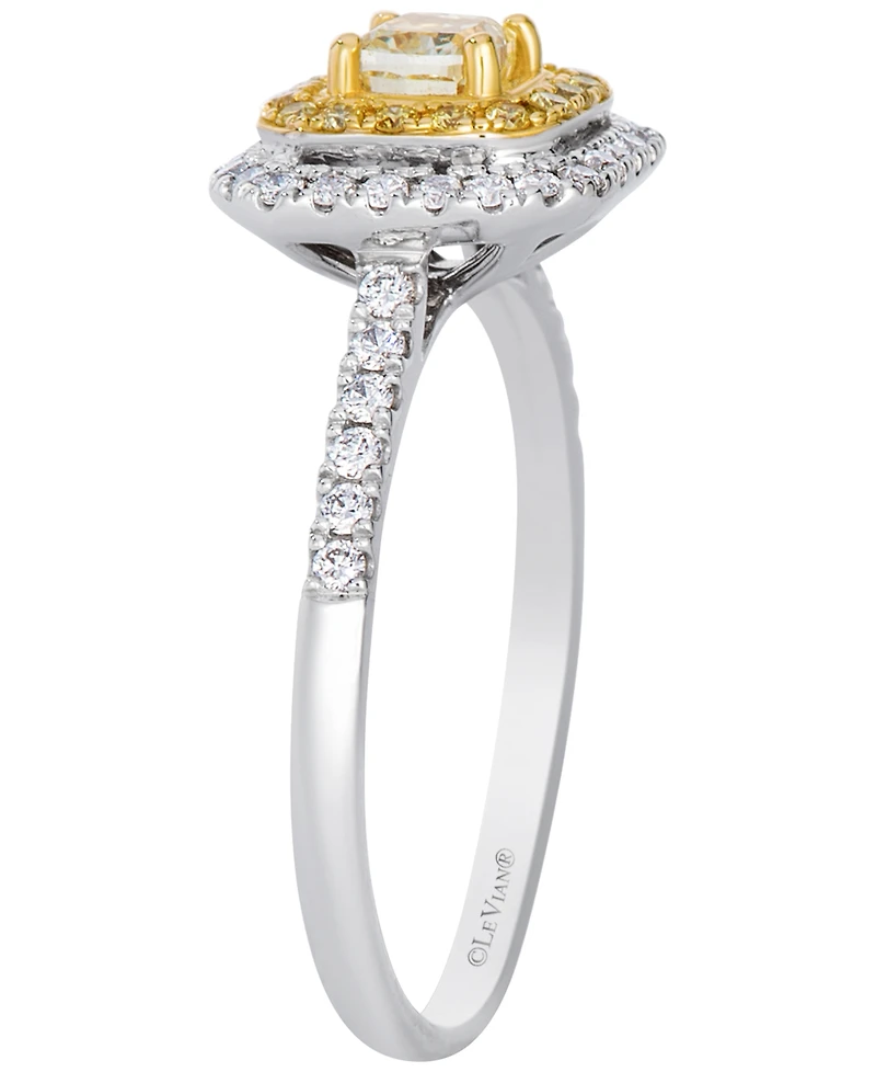 Le Vian Fancy Light Yellow Diamond (0.45 ct. t.w.) & Vanilla Diamond (0.23 ct. t.w.) Ring in 14k Two-Tone Gold