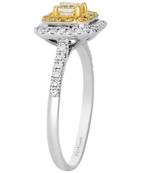 Le Vian Fancy Light Yellow Diamond (0.45 ct. t.w.) & Vanilla Diamond (0.23 ct. t.w.) Ring in 14k Two-Tone Gold