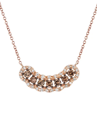 Le Vian Chocolate Diamond (0.60 ct. t.w.) & Nude Diamond (0.19 ct. t.w.) Adjustable Necklace in 14k Strawberry Gold