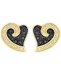 Le Vian Blackberry (0.26 ct. t.w.) and Vanilla (0.13 ct. t.w.) Diamond Heart Shaped Stud Earrings in 14k Honey Gold