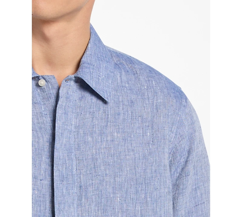 Michael Kors Men's Point Collar Linen Shirt
