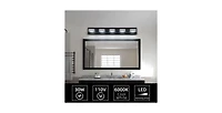 Flynama Led Modern Black Vanity Lights, 5-Lights Acrylic Matte Black Bathroom Vanity Lights Over Mirror