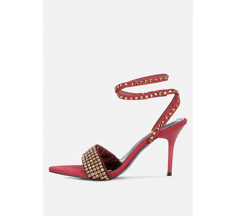 Zurin Womens Diamante Embellished Stiletto Sandals