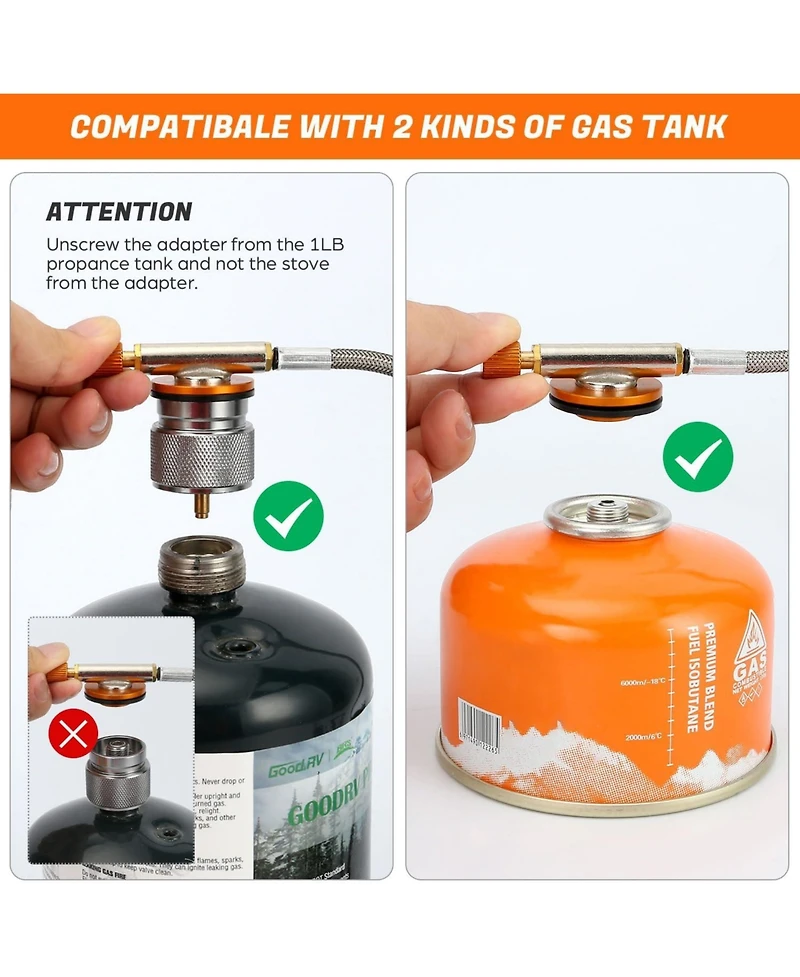 Aofar 3500W Windproof Portable Camping Gas Stove with Piezo Ignition and Fuel Canister Adapter