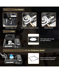 Propane or Butane Stove Dual Fuel Stove Portable Camping Stove with Carrying Case&Windblocker, 10,000 Btu Butane Propane Stove (Fuel Not Included)