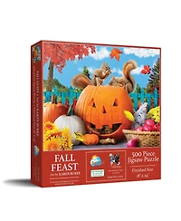 SunsOut Fall Feast 500 piece Jigsaw Puzzle for Adults Halloween