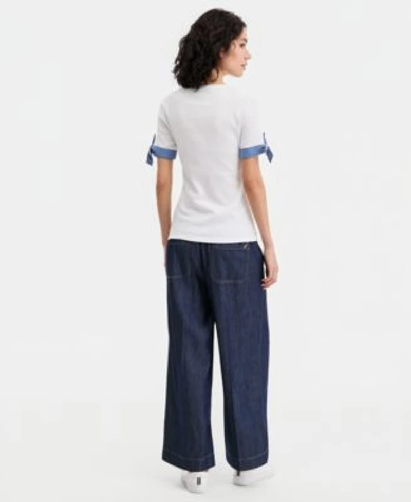 Nautica Tie Cuff Top Wide Leg Pants
