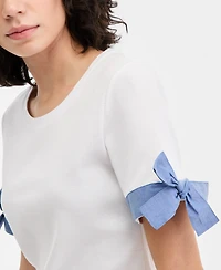 Nautica Jeans Women's Cotton Tie-Cuff Top