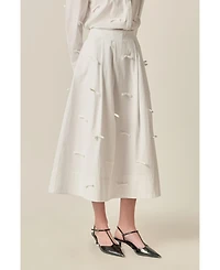English Factory Women's Bow Detailed Poplin midi skirt