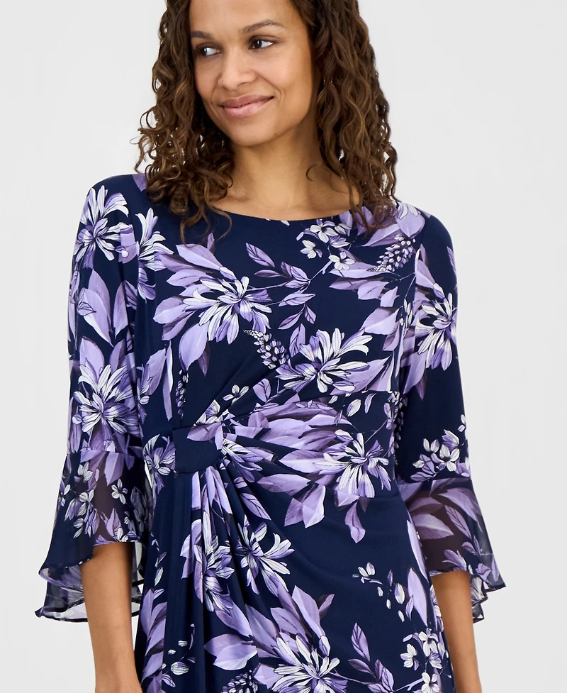 Connected Petite Printed Side Tab Sheath Dress