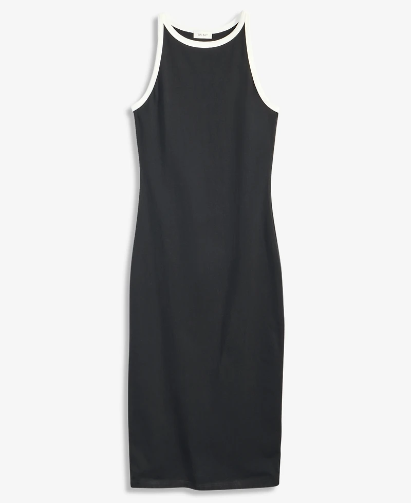 On 34th Women's Ringer-Trim Sleeveless Knit Midi Dress