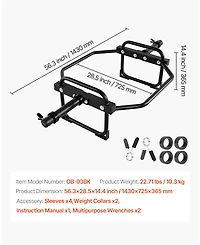 Sugfit Trap Bar Hex Bar 500 Lb Capacity 2" Barbell for Squats and Deadlifts Black