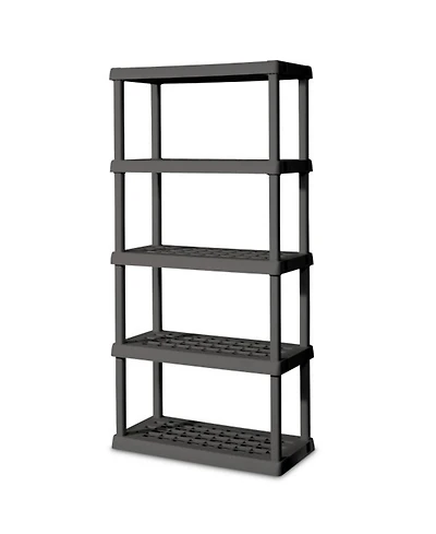 Sterilite 75.2 Inch Heavy Duty Durable 5 Shelf Ventilated Shelving Unit, 4 Pack