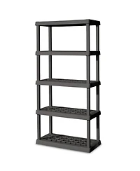 Sterilite 75.2 Inch Heavy Duty Durable 5 Shelf Ventilated Shelving Unit, 4 Pack