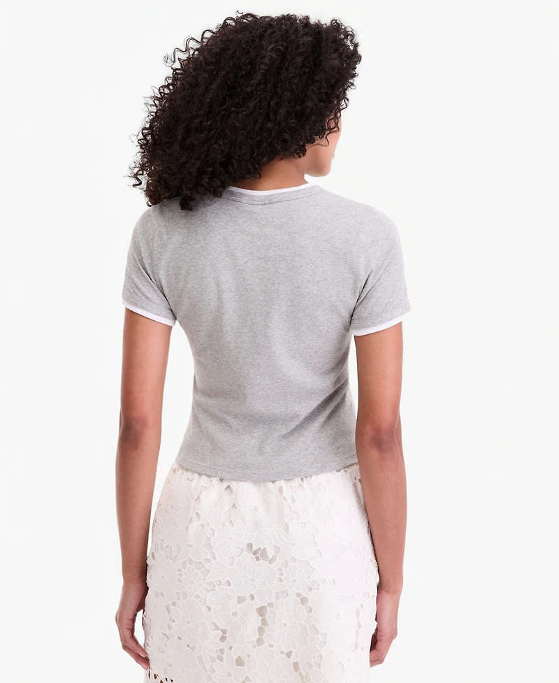 On 34th Women's Tipped Meet & Greet T-Shirt, Macy's Exclusive