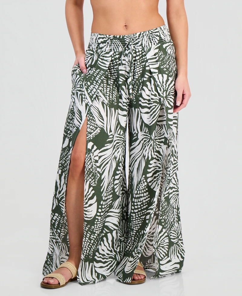 Dotti Women's Smocked-Waist Cover-Up Pants