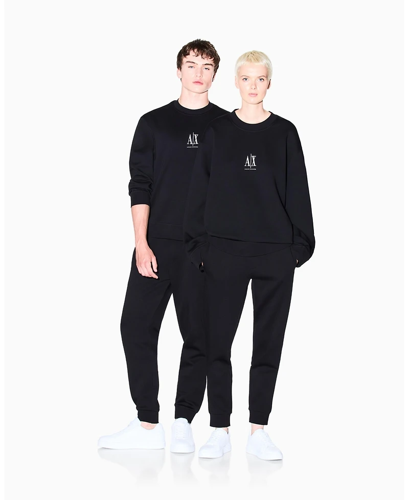 A X Armani Exchange Men's Icon Logo Fleece Crewneck Sweatshirt