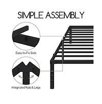 Yaheetech Metal Platform Bed Frame with Heavy Duty Steel Slat Support / Non-slip Mattress Foundation / No Box Spring Needed