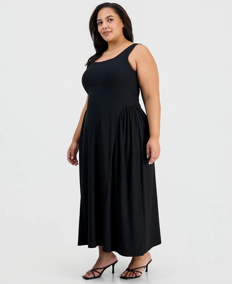 Derek Heart Trendy Plus Sleeveless Scoop-Neck Dress