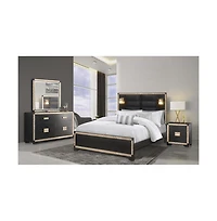 Slickblue 2-Drawer Nightstand with Faux Crystal Accents Bedside Table For Bedroom