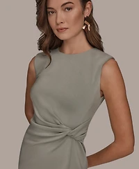 Donna Karan New York Petite Sleeveless Side Tuck Sheath Dress