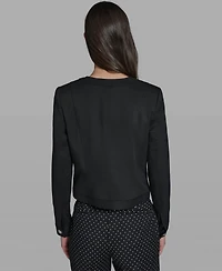 Karl Lagerfeld Paris Petite Bow Pocket Jacket