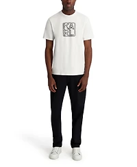 Karl Lagerfeld Paris Men's Solid Logo Tape Crewneck T-Shirt