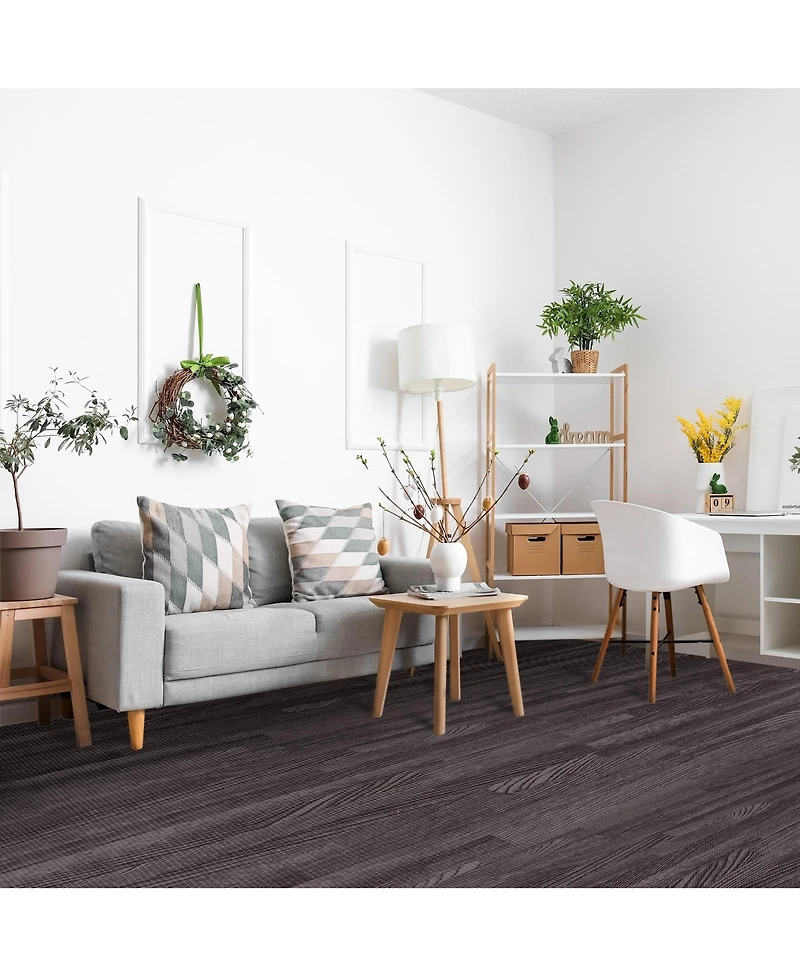Sorbus 144 Sq. Ft. Interlocking Eva Foam Wood Grain Floor Tiles 3/8-Inch Thick with Borders