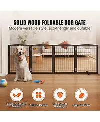 Cozito 4-Panel Foldable Freestanding Pet Gate, 96.5" W x 32" H