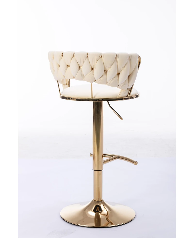 Streamdale Furniture Adjustable Height Bar Stools with Chrome Accents (Set of 2)