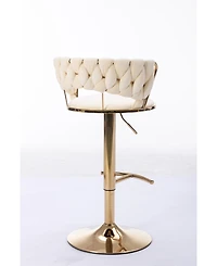 Streamdale Furniture Adjustable Height Bar Stools with Chrome Accents (Set of 2)