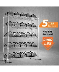 Lovmor 5-Tier 45 in W x 72 in H x 20 in D Adjustable Wire Shelving Unit