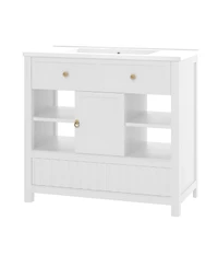 Cesicia 36 in. Bathroom Vanity with Sink, Multi-functional Bathroom Cabinet with Doors, Drawers and Storage Shelves