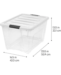 Iris Usa 54 Qt Stackable Plastic Storage Bins with Lids, 6 Pack, Latches, Durable Nestable Containers, Secure Pull Handle