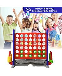 Flynama 4-in-1 Giant Game Set with Jumbo Connect 4, Basketball, Ring Toss & Golf. Adjustable, portable fun for kids & adults