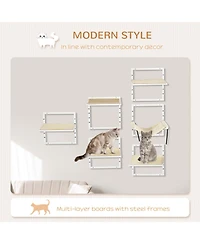 Aostirmotor Wall-Mounted Cat Tree with Adjustable Jumping Platforms